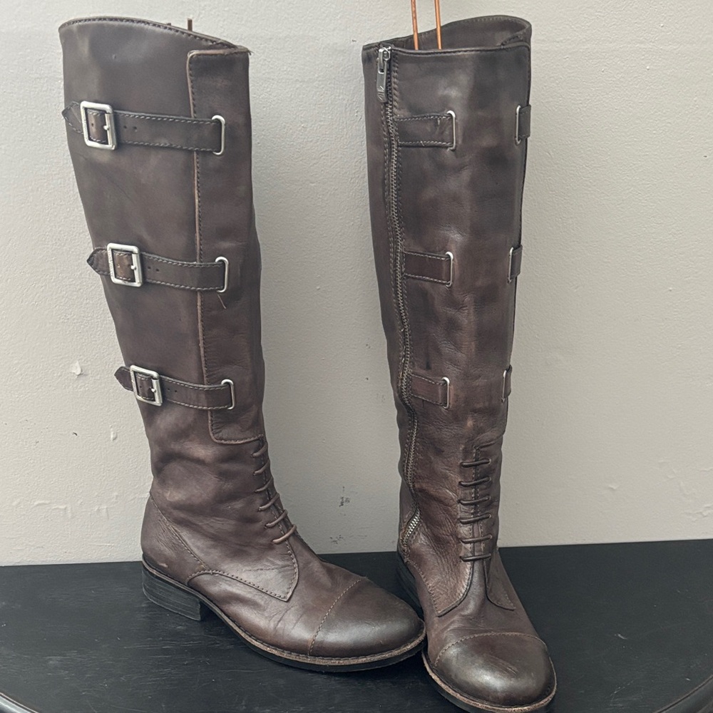 Vince Camuto Fenton Brown Leather Knee-High Boots